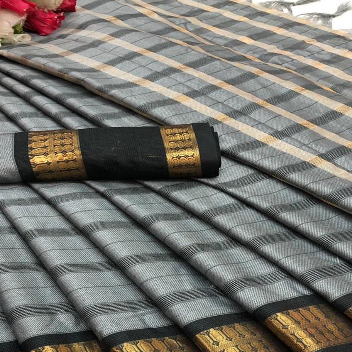 grey-festive-wear-woven-heavy-rich-cotton-silk-saree-127709