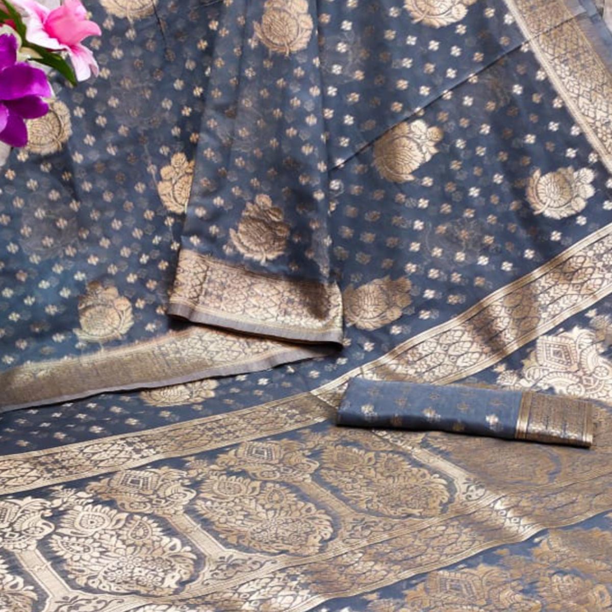 grey-festive-wear-woven-jacquard-silk-saree-108213