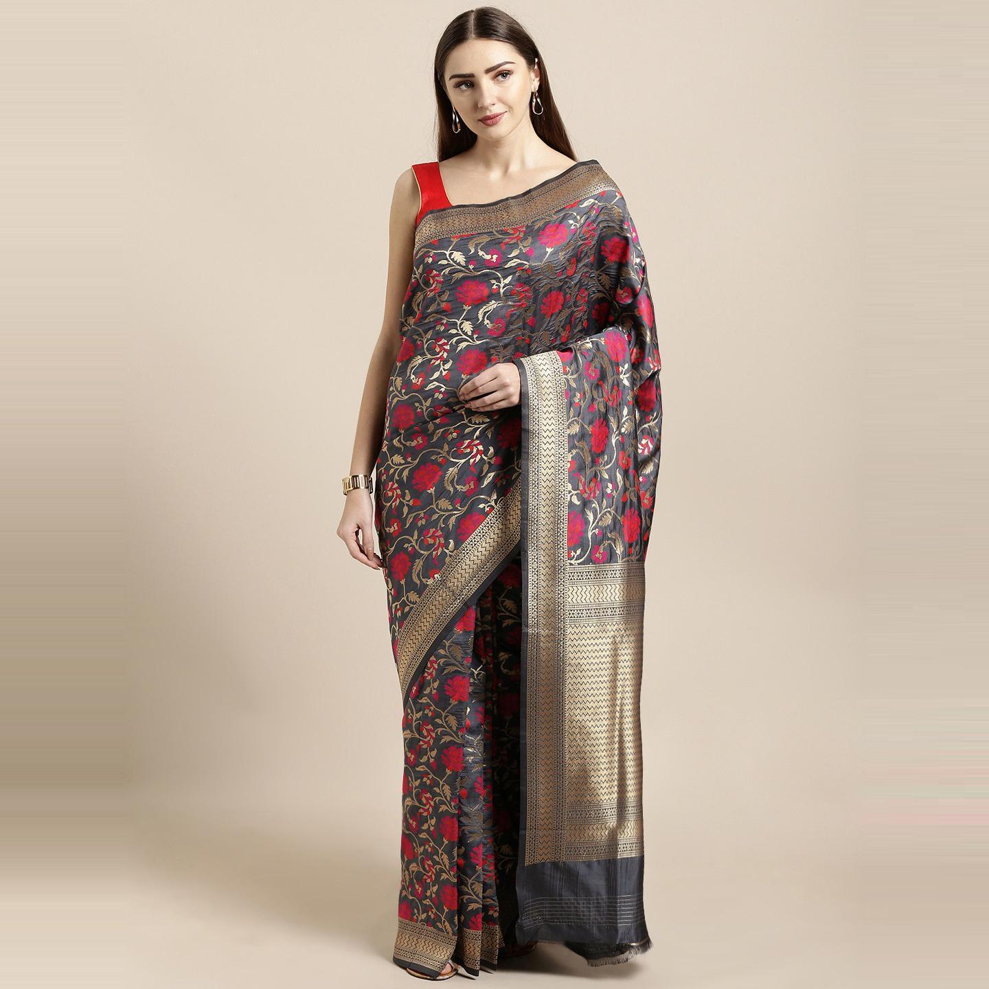 grey-festive-wear-woven-kanjivaram-silk-saree-138560
