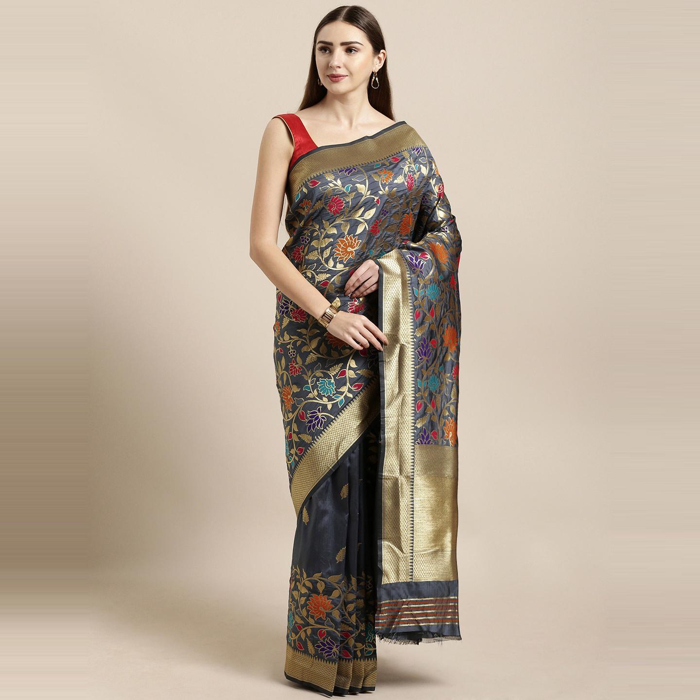 grey-festive-wear-woven-kanjivaram-silk-saree-138583