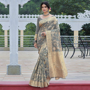 grey-festive-wear-woven-linen-saree-122682