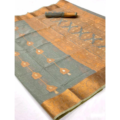 grey-festive-wear-woven-linen-saree-140679