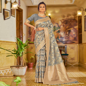 grey-festive-wear-woven-linen-saree-140748