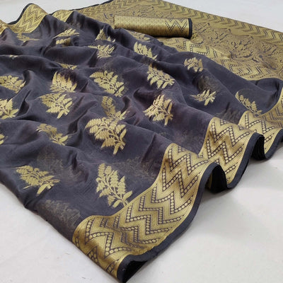 grey-festive-wear-woven-organza-saree-128564