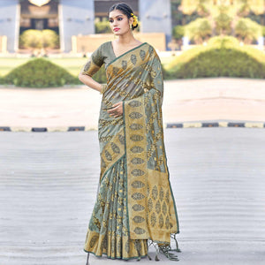 grey-festive-wear-woven-organza-saree-132578