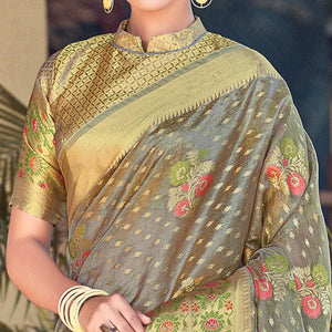 grey-festive-wear-woven-organza-saree-132571