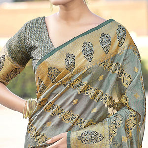 grey-festive-wear-woven-organza-saree-132578