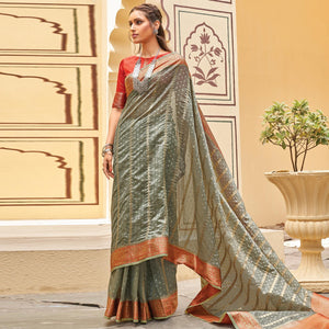 grey-festive-wear-woven-organza-saree-with-tassels-141564