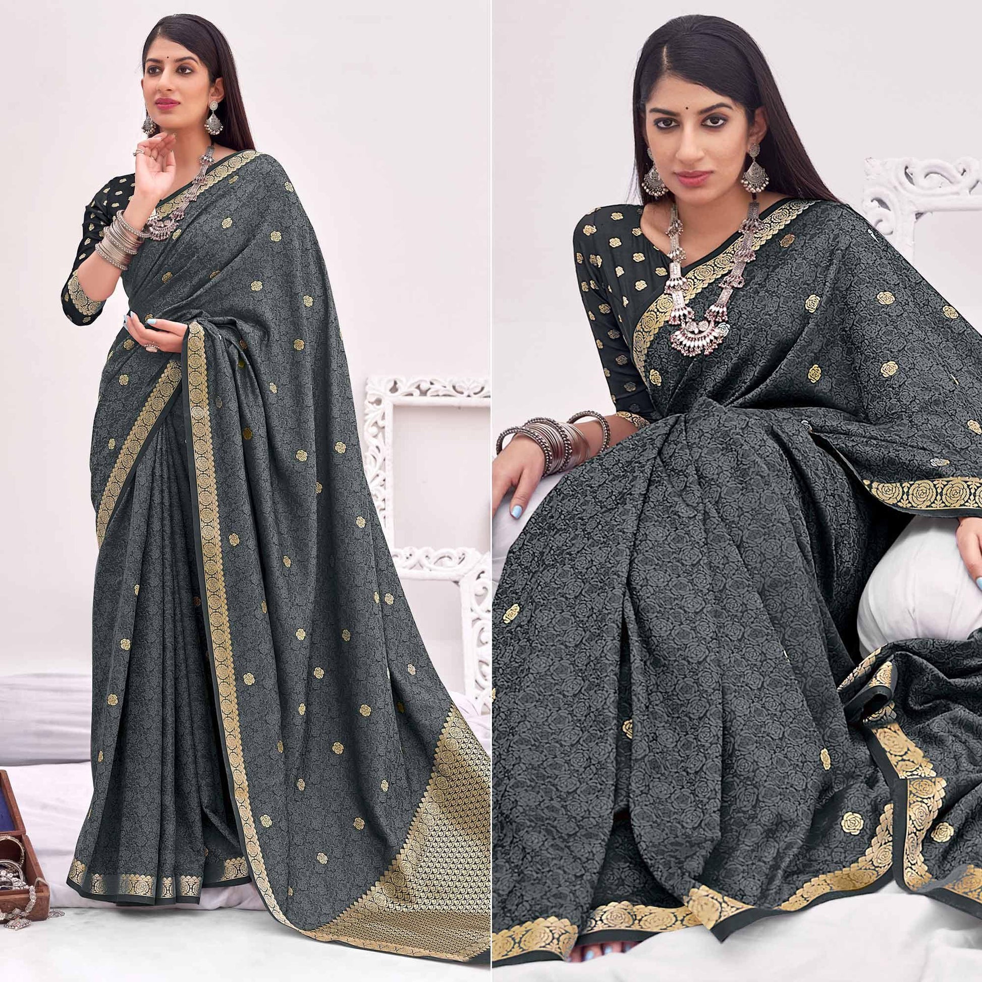 grey-festive-wear-woven-satin-saree-140235