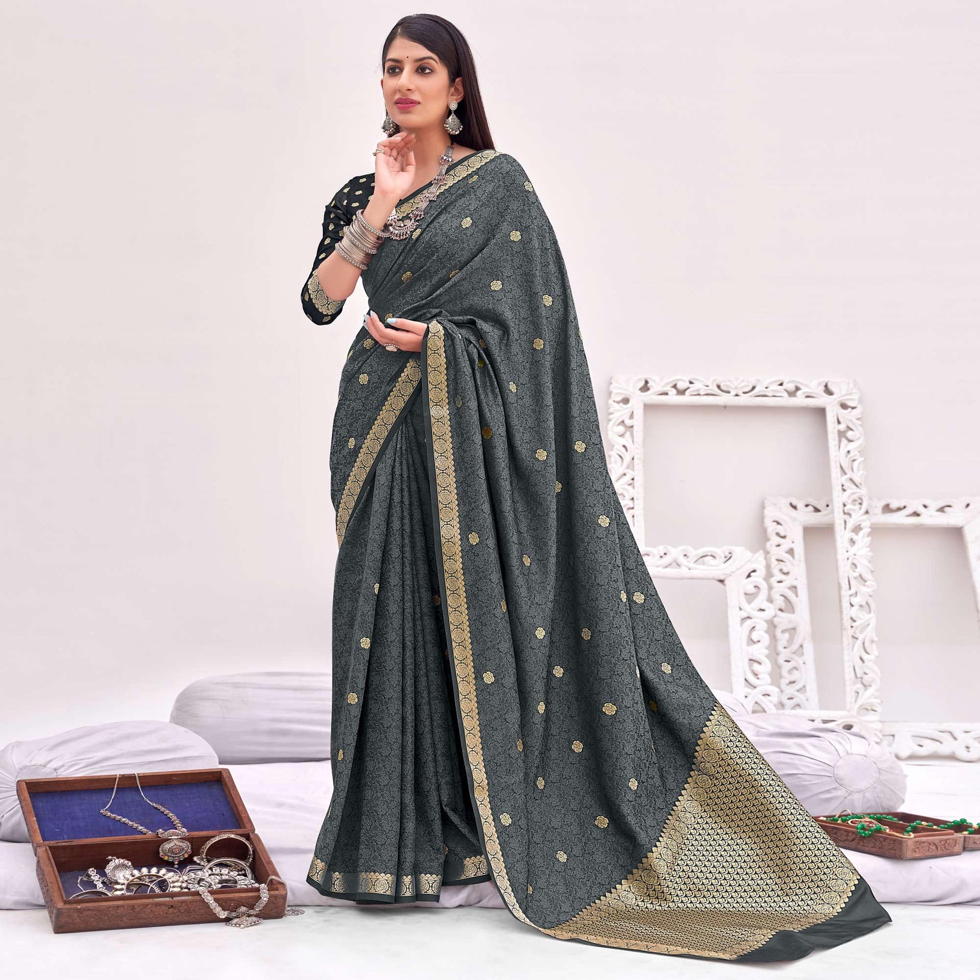 grey-festive-wear-woven-satin-saree-140235