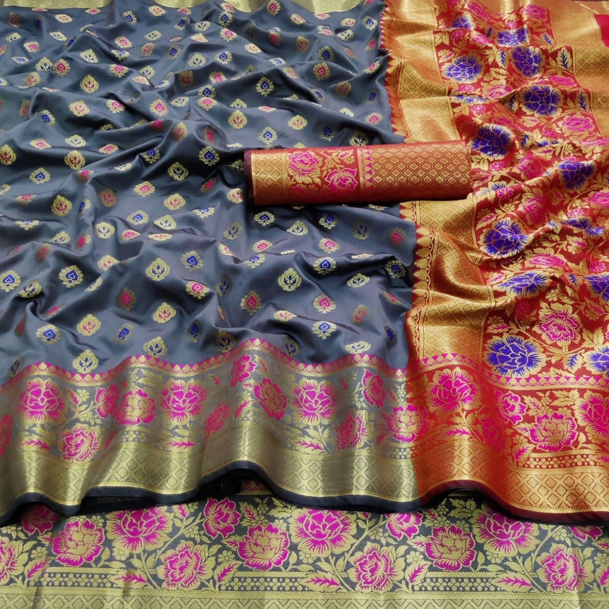 grey-festive-wear-woven-silk-saree-118754