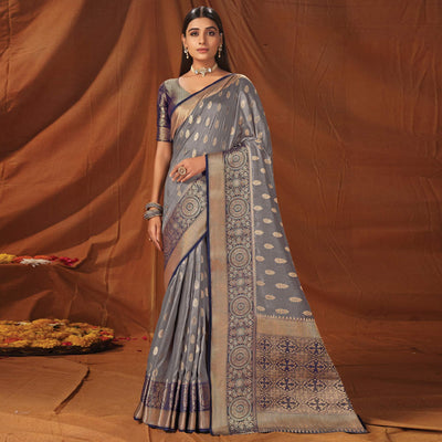 grey-festive-wear-woven-silk-saree-139791