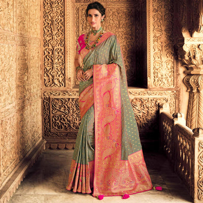 grey-festive-wear-woven-silk-saree-130719