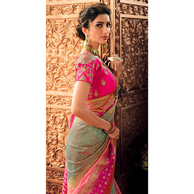 grey-festive-wear-woven-silk-saree-130733