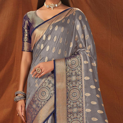 grey-festive-wear-woven-silk-saree-139791