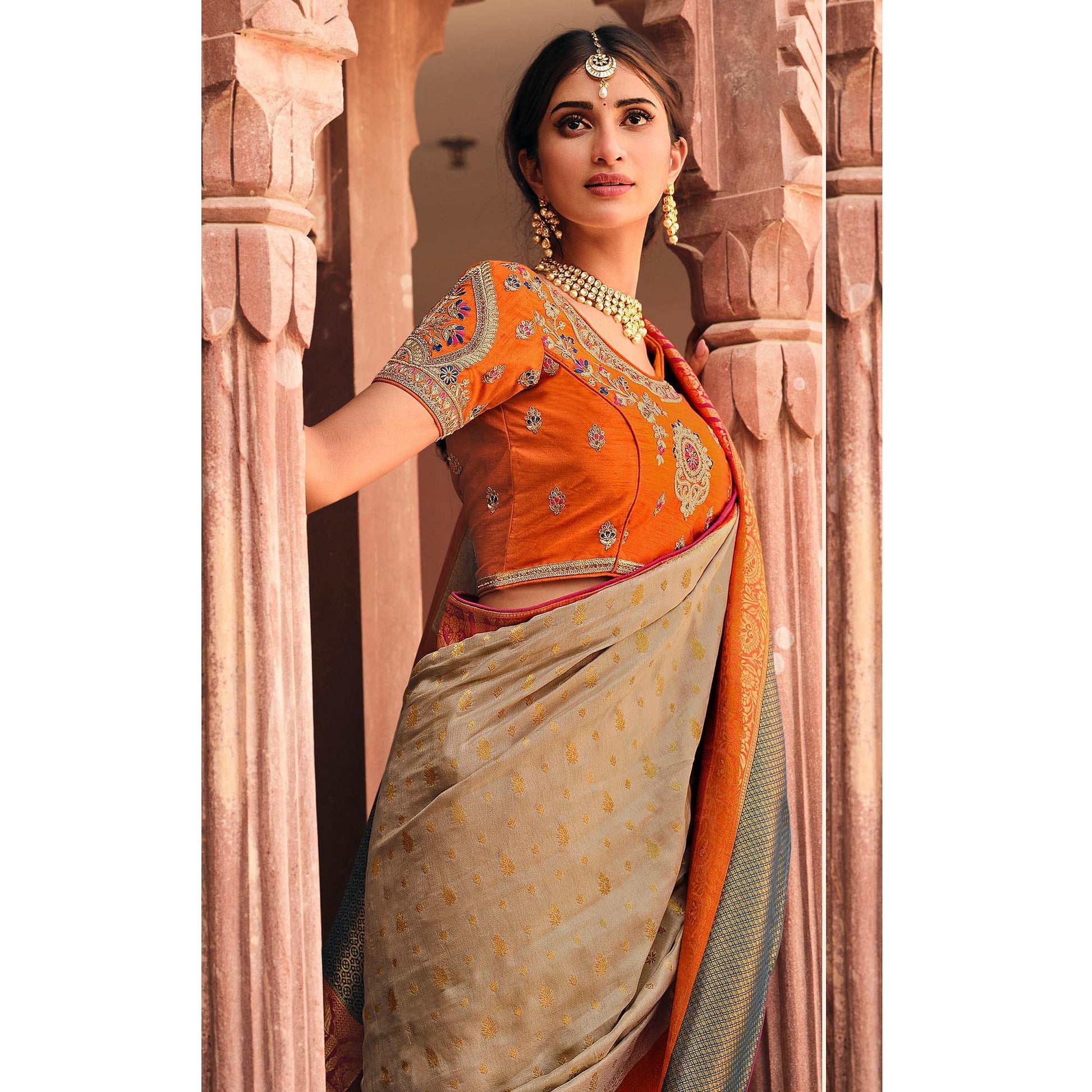 grey-festive-wear-woven-silk-saree-138268