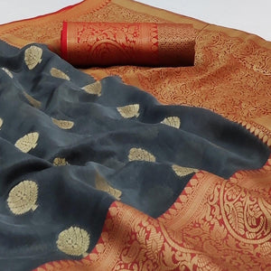 grey-festive-wear-woven-soft-organza-saree-136528