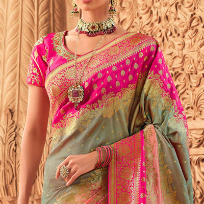 grey-festive-wear-woven-silk-saree-130733