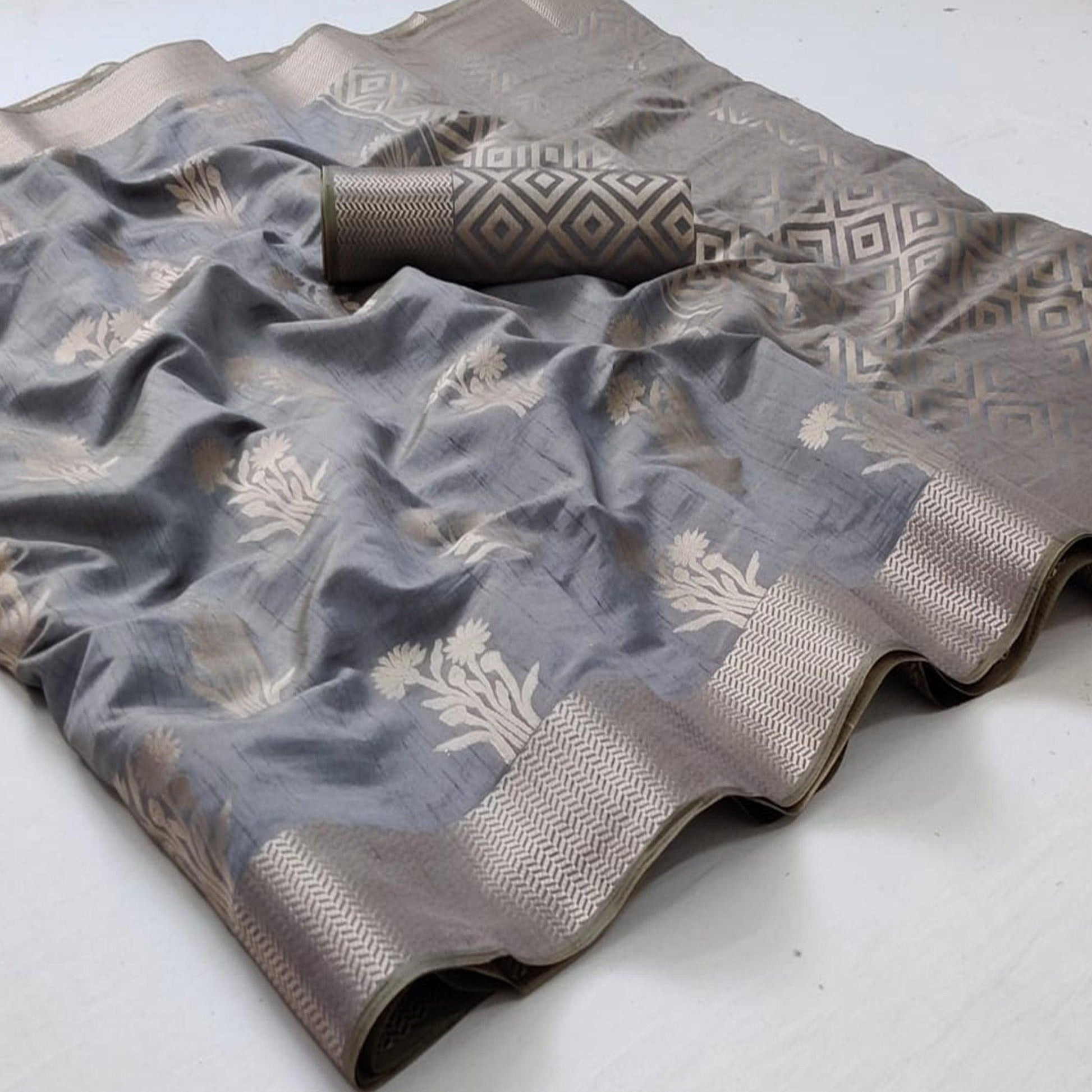 grey-festive-wear-woven-pure-silk-saree-with-butta-pallu-106146