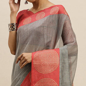 grey-festive-wear-woven-silk-saree-with-jacquard-border-109191