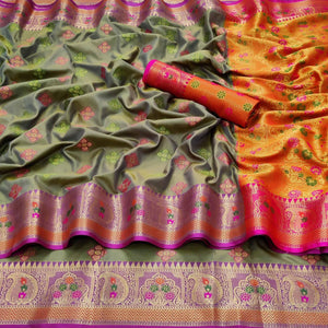 grey-festive-wear-woven-soft-banarasi-silk-saree-122583