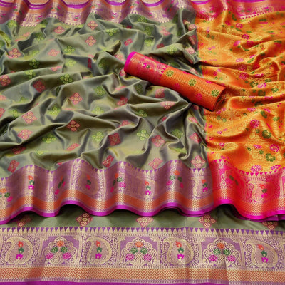 grey-festive-wear-woven-soft-banarasi-silk-saree-122583