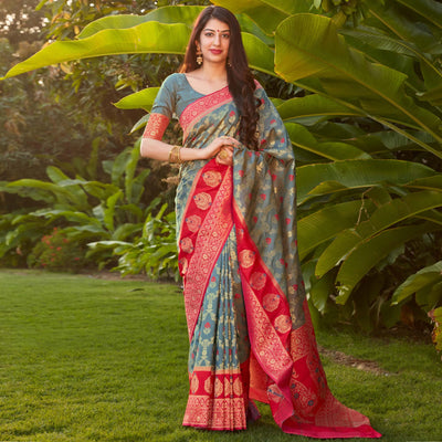 grey-festive-wear-woven-soft-banarasi-silk-saree-130918