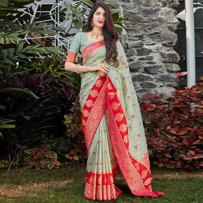 grey-festive-wear-woven-soft-banarasi-silk-saree-130917