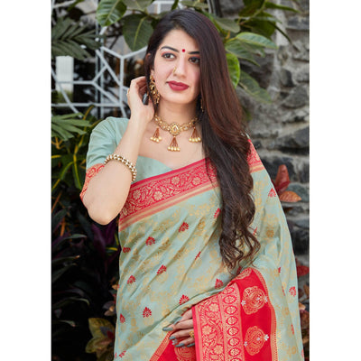 grey-festive-wear-woven-soft-banarasi-silk-saree-130917