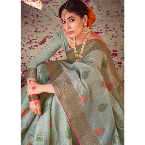 grey-festive-wear-woven-soft-cotton-saree-132349