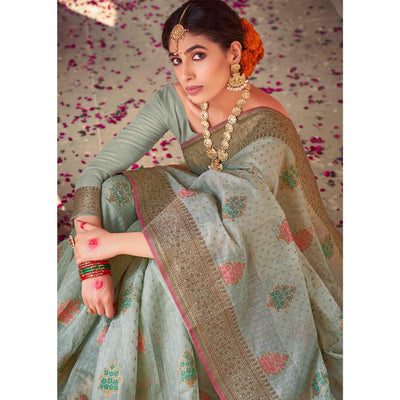 grey-festive-wear-woven-soft-cotton-saree-132349