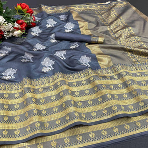 grey-festive-wear-woven-soft-lichi-silk-saree-128182