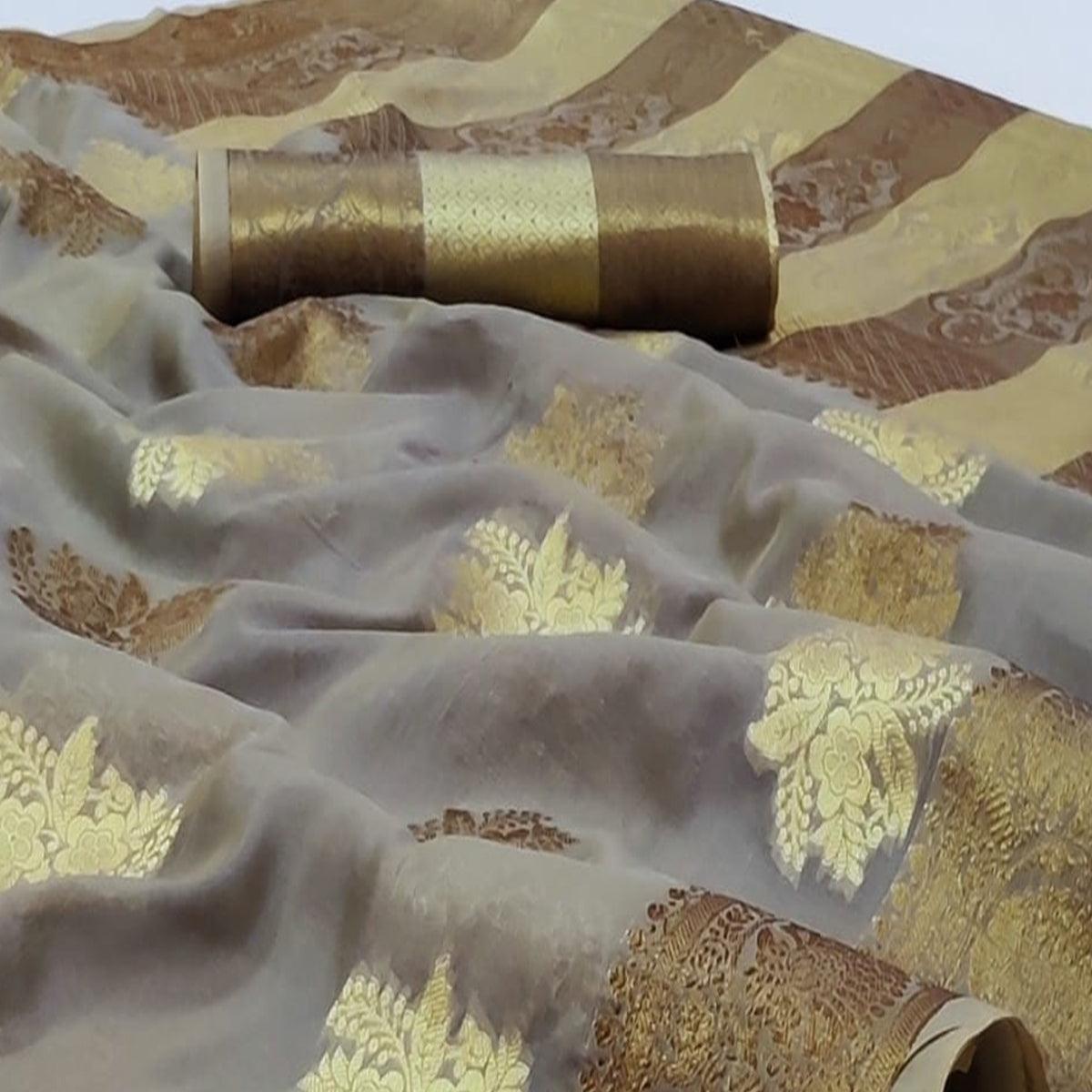 grey-festive-wear-woven-soft-organza-saree-136910