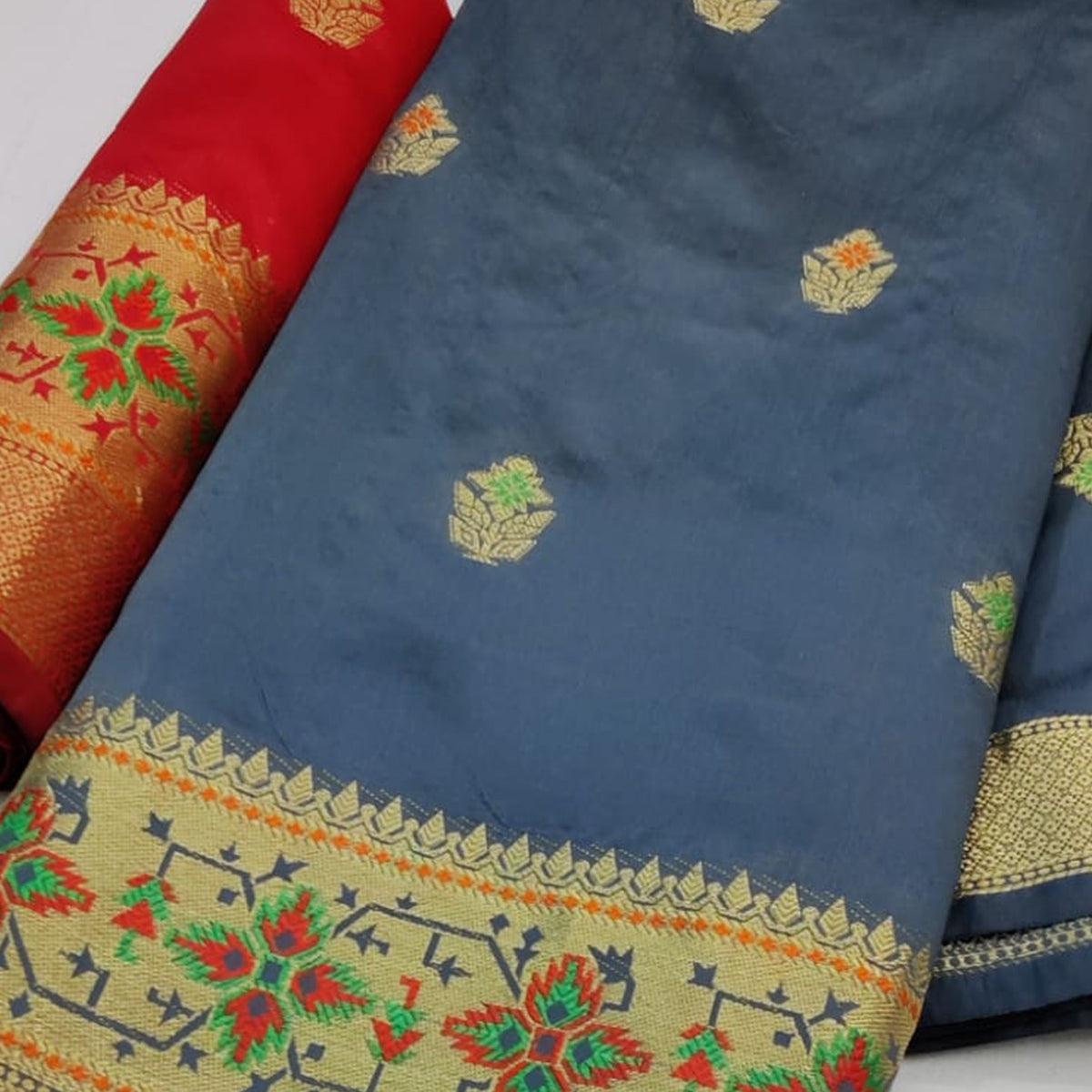 grey-festive-wear-woven-soft-silk-saree-109180