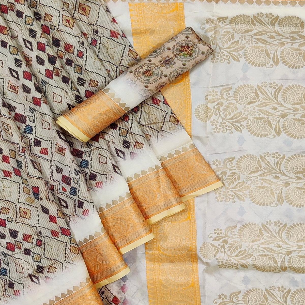 grey-festive-wear-woven-with-digital-printed-silk-saree-140079