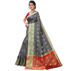 grey-festive-wear-woven-with-meena-butta-lining-pallu-soft-silk-saree-112140