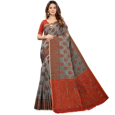 grey-festive-wear-woven-with-meena-butta-rich-pallu-cotton-saree-118306