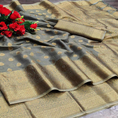 grey-festive-wear-woven-with-meena-butta-rich-pallu-cotton-saree-112327