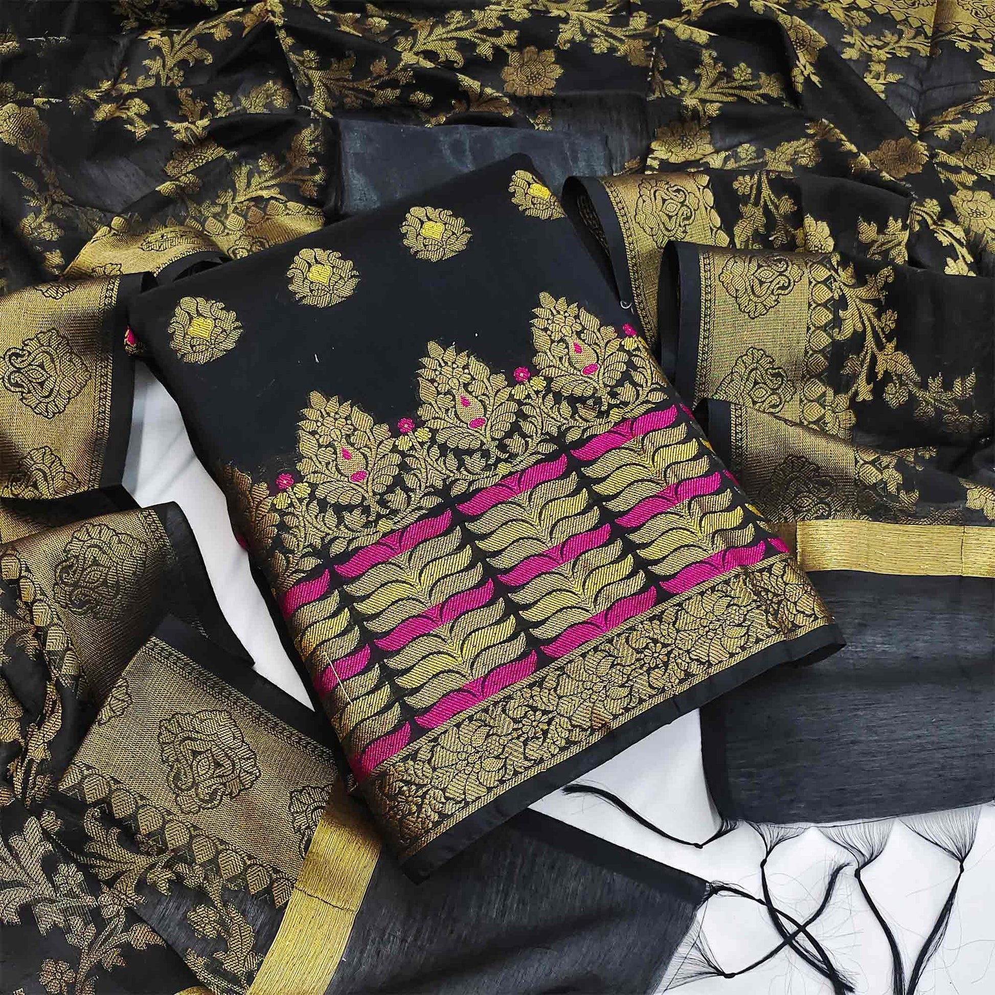 grey-festive-wear-woven-work-with-tassels-banarasi-jacquard-dress-material-138621