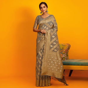 grey-festive-wear-zari-work-cotton-saree-137900