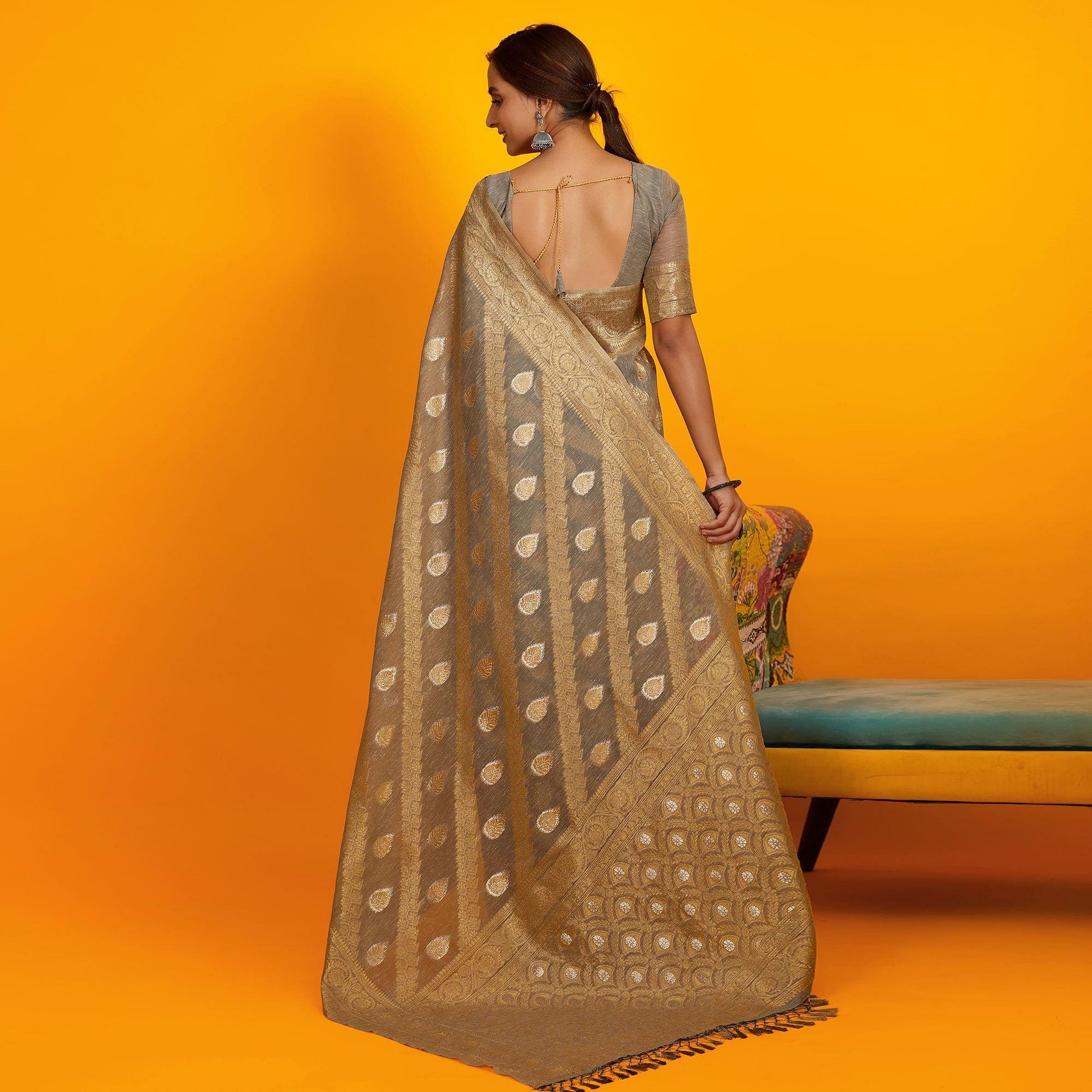 grey-festive-wear-zari-work-cotton-saree-137900