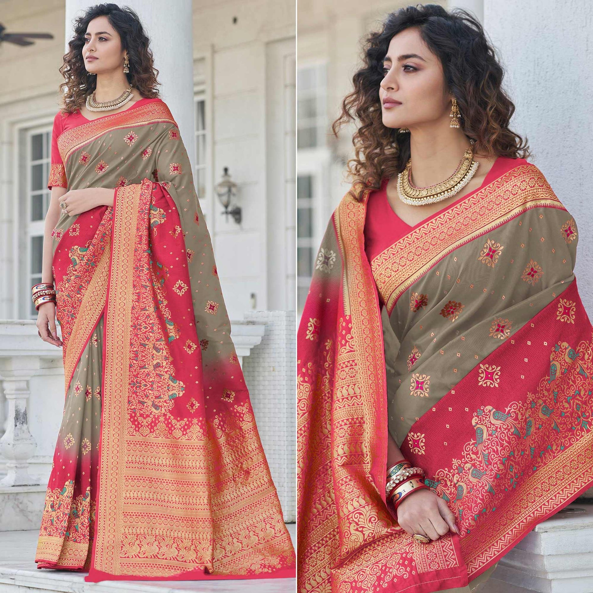 grey-festive-wear-zari-woven-banarasi-silk-saree-138815