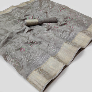 grey-floral-and-geometric-printed-dola-silk-saree