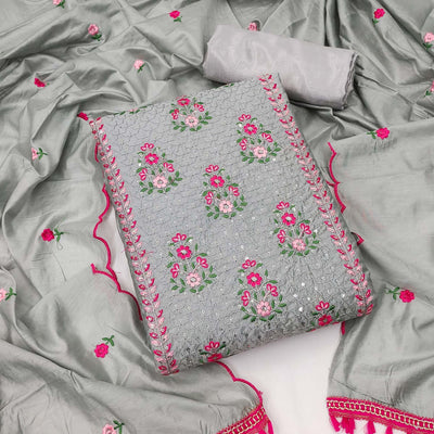grey-floral-embroidered-chanderi-dress-material-1