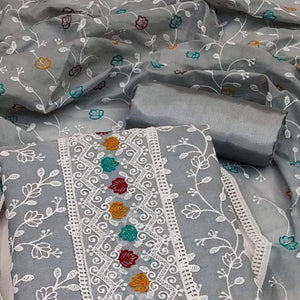 grey-floral-embroidered-chanderi-dress-material-145095