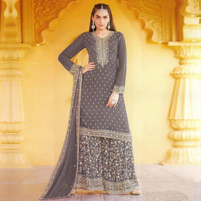grey-floral-embroidered-georgette-sharara-suit