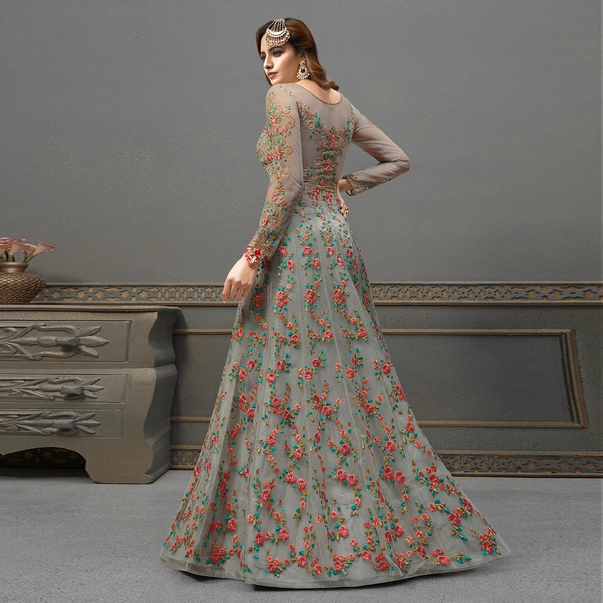 grey-partywear-floral-embroidered-handwork-soft-net-gown-128483
