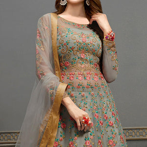 grey-partywear-floral-embroidered-handwork-soft-net-gown-128483