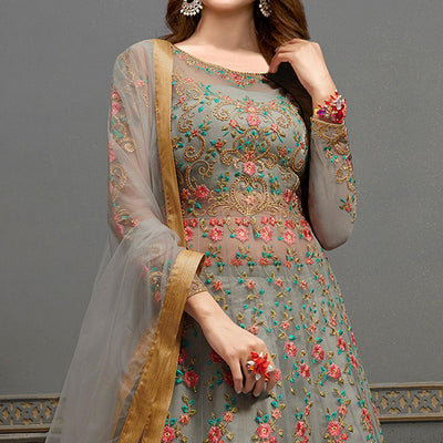grey-partywear-floral-embroidered-handwork-soft-net-gown-128483