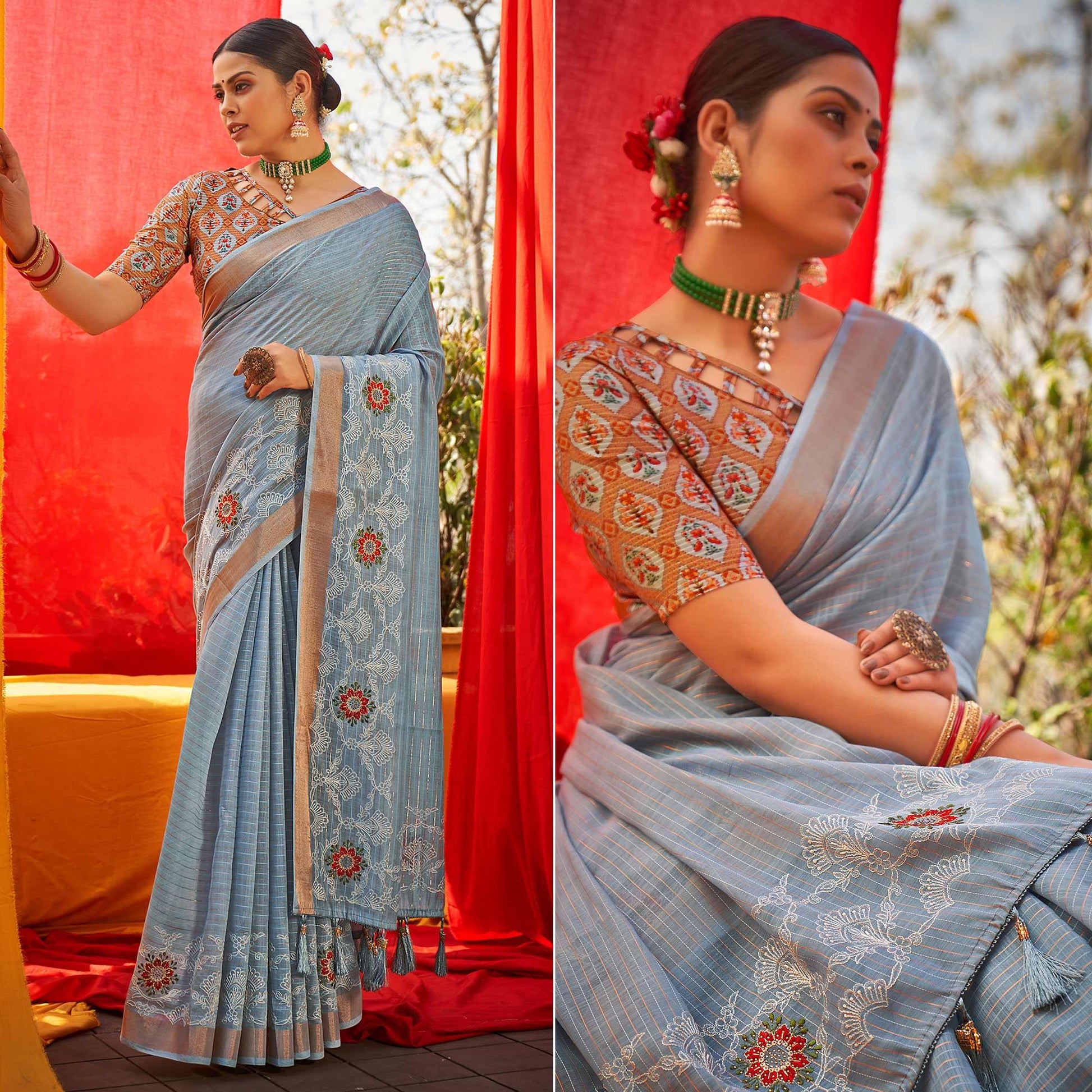 grey-floral-embroidered-linen-saree-144889